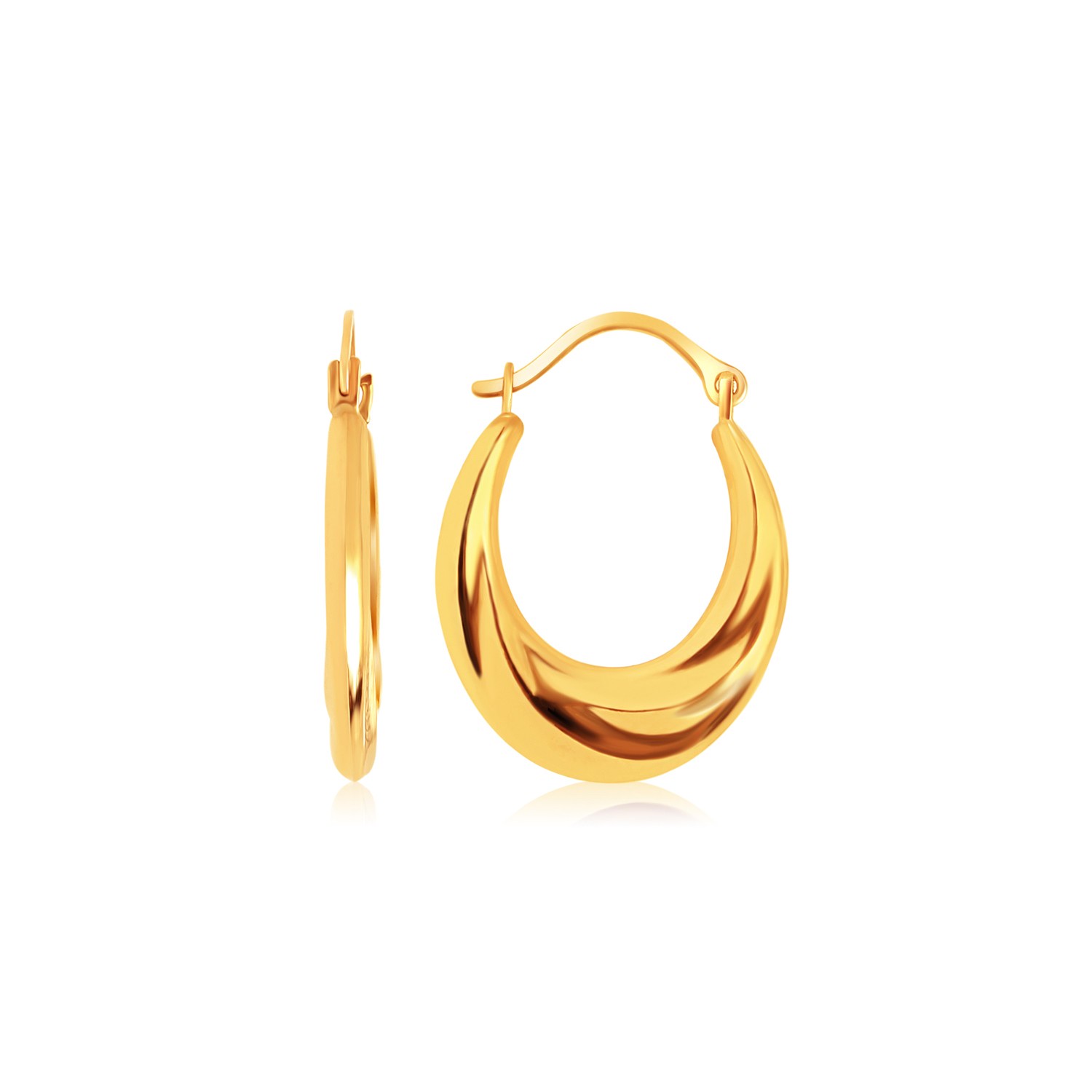 gold graduated hoop earrings