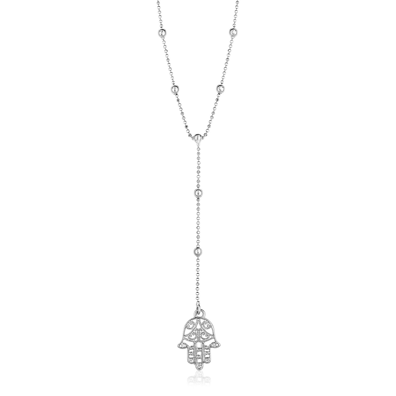 hamsa hand sterling silver necklace