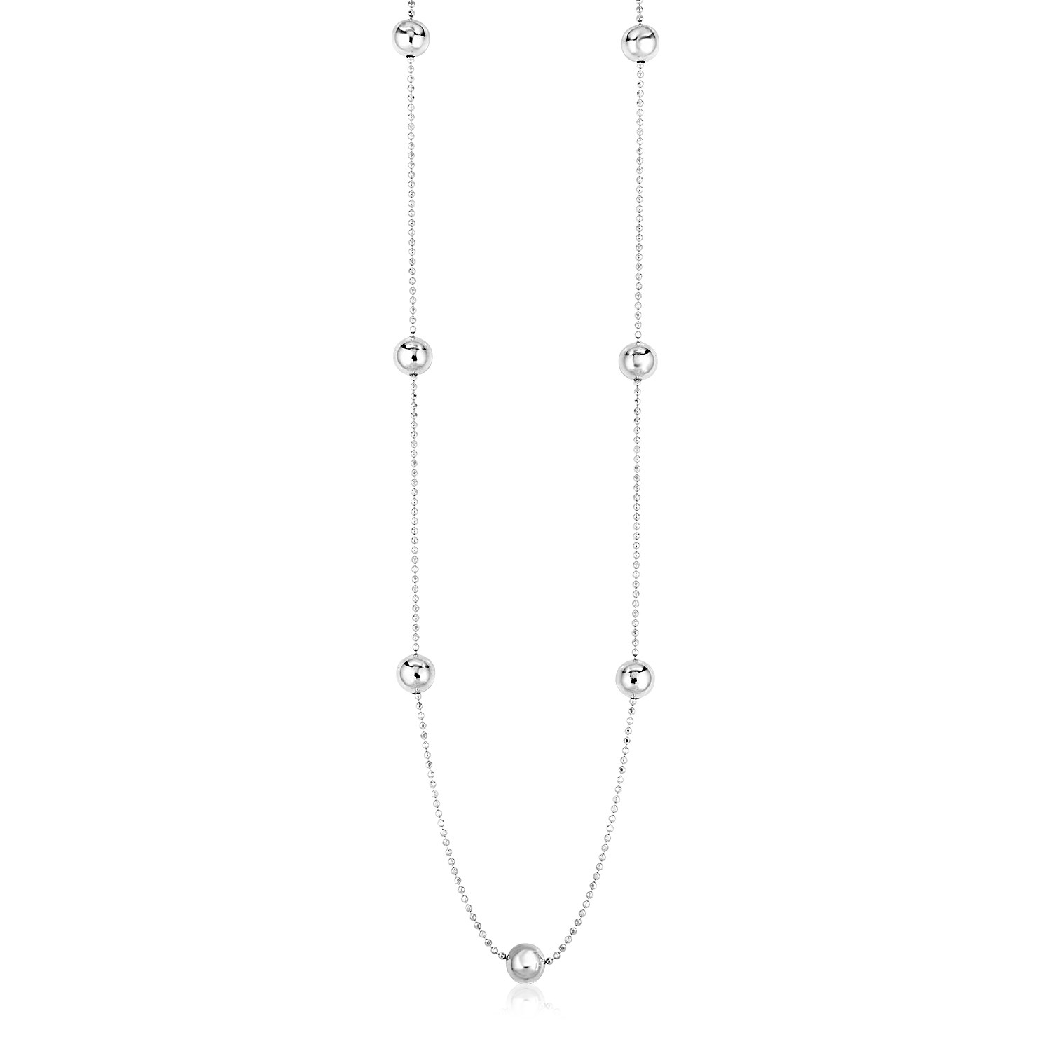 sterling silver bead station necklace