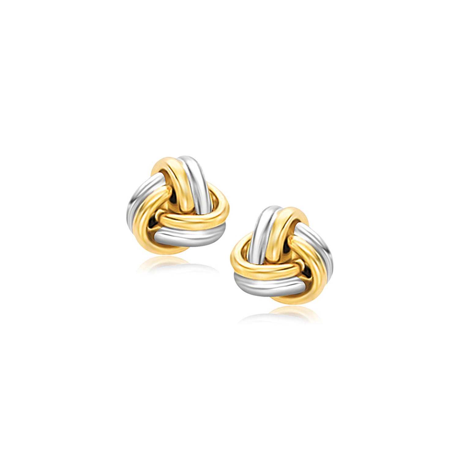 Mia Diamonds 14k Gold Two-Tone Polished Love Knot Post Earrings 
