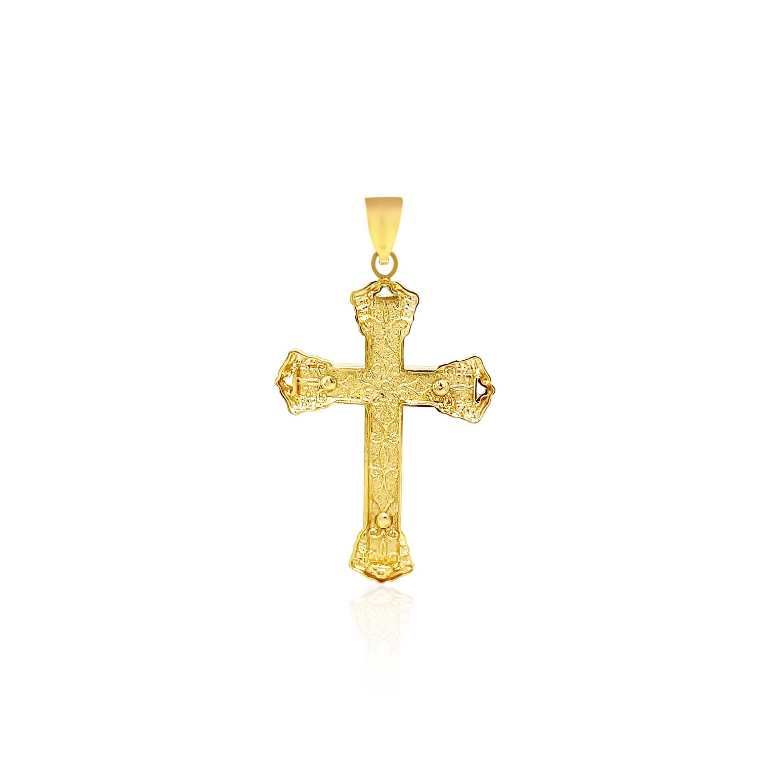 14k Yellow Gold Black Onyx Cross 