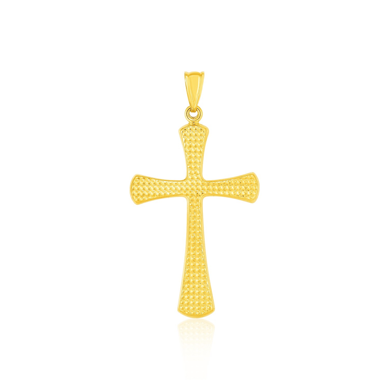 14k Yellow Gold Cross Pendant with 