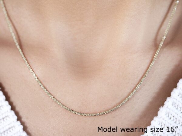 14k Yellow Gold Sparkle Chain 1.5mm - Image 4