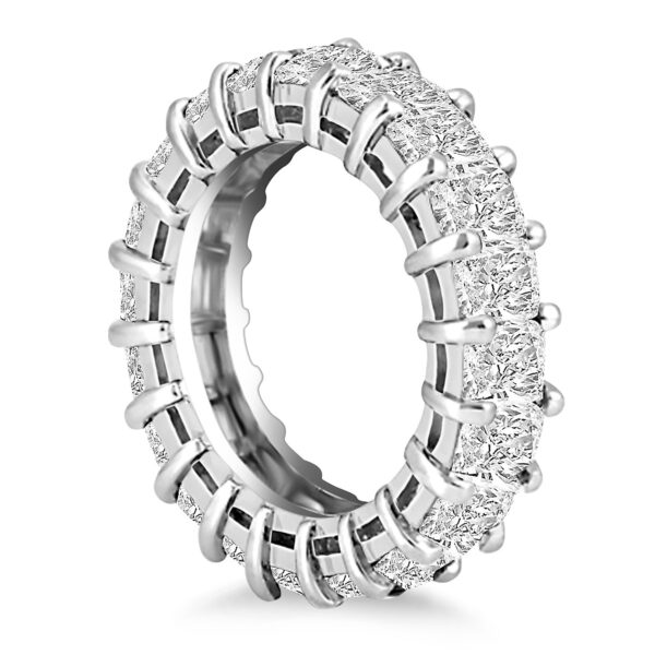 Exquisite 14k White Gold Emerald Cut Diamond Eternity Ring - Image 2