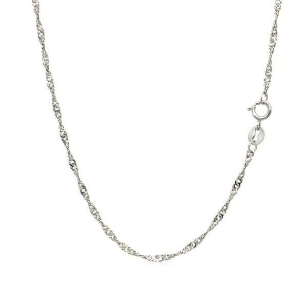 10k White Gold Singapore Chain 1.5mm - Image 3