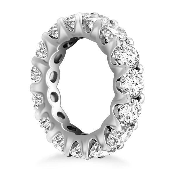 14k White Gold Round Diamond Decorated Eternity Ring - Image 2