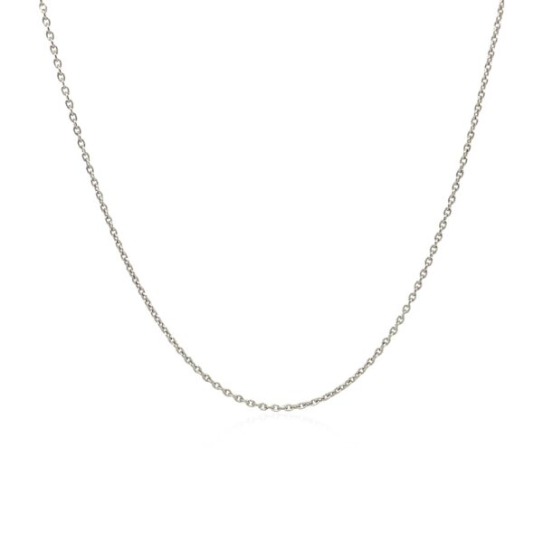 14k White Gold Round Cable Link Chain 0.7mm - Image 2