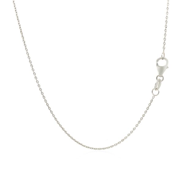 14k White Gold Round Cable Link Chain 0.7mm - Image 3