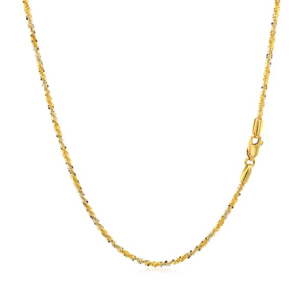 14k White and Yellow Gold Two Tone Sparkle Chain 1.5mm - Image 3