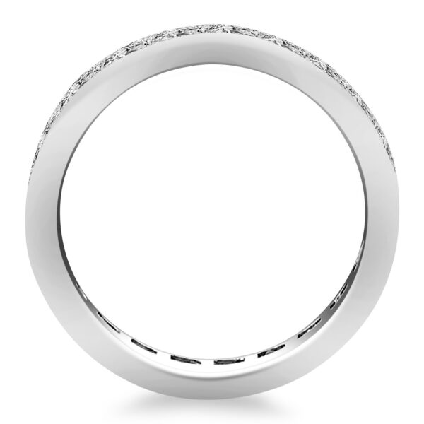 14k White Gold Eternity Ring with Channel Set Princess Cut Diamonds - Image 3