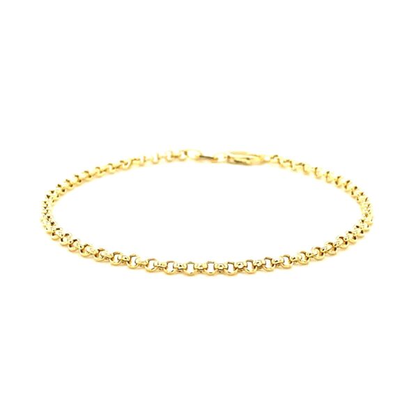 2.3mm 14k Yellow Gold Rolo Bracelet - Image 2