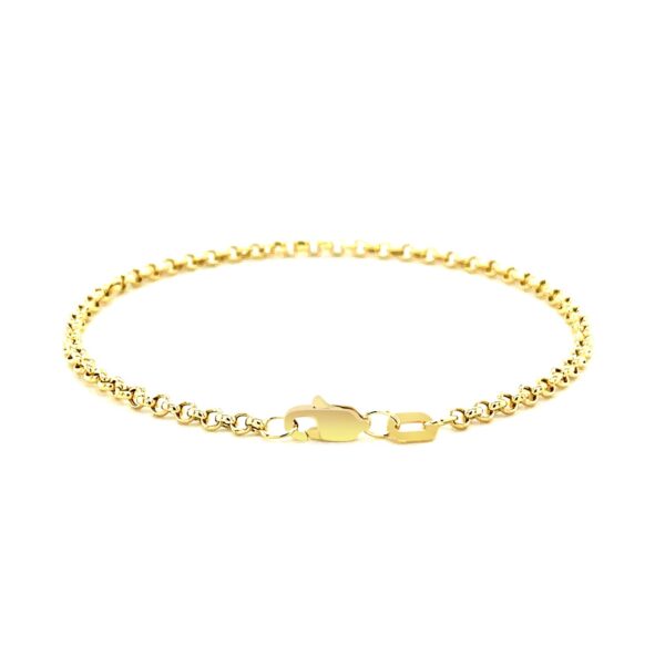 2.3mm 14k Yellow Gold Rolo Bracelet - Image 3