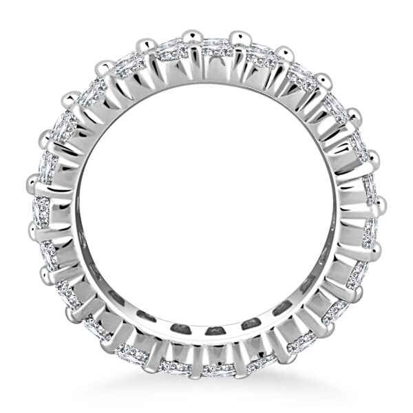 14k White Gold Double Band Round Diamond Eternity Ring - Image 3