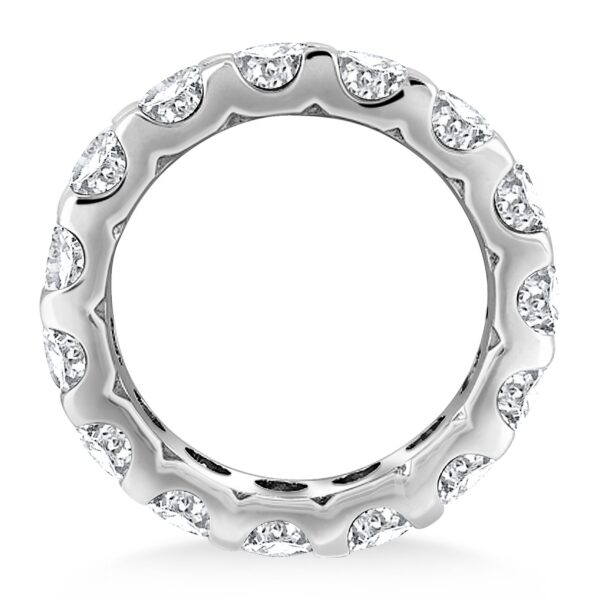 14k White Gold Round Diamond Studded Eternity Ring - Image 3