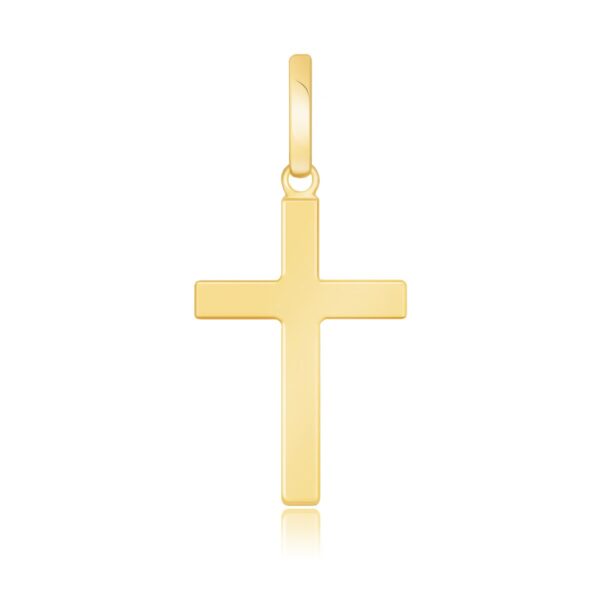 14K Yellow Gold Small Polished Flat Cross Pendant