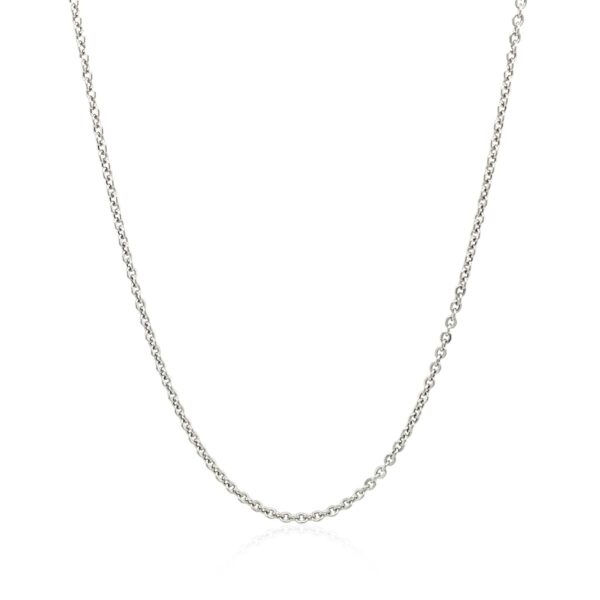 14k White Gold Lite Forsantina Cable Link Chain 1.5mm - Image 2