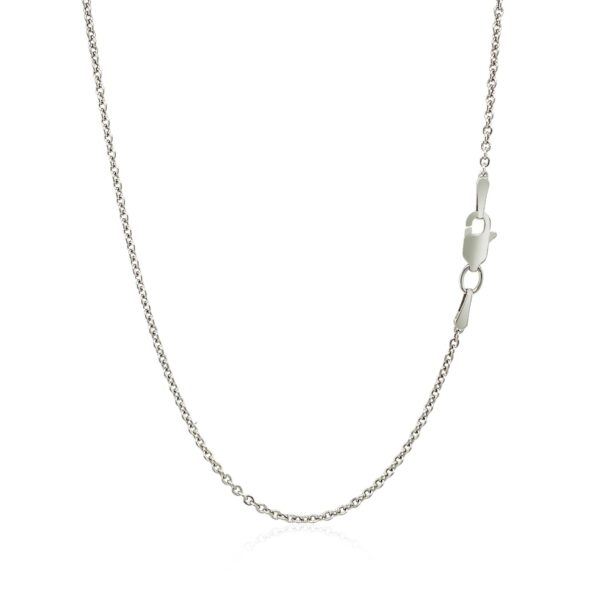 14k White Gold Lite Forsantina Cable Link Chain 1.5mm - Image 3