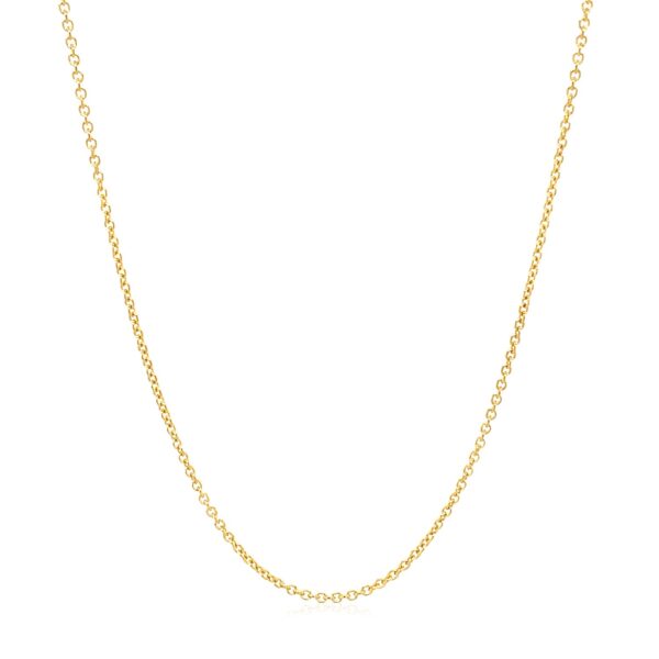 14k Yellow Gold Round Cable Link Chain 1.2mm - Image 2