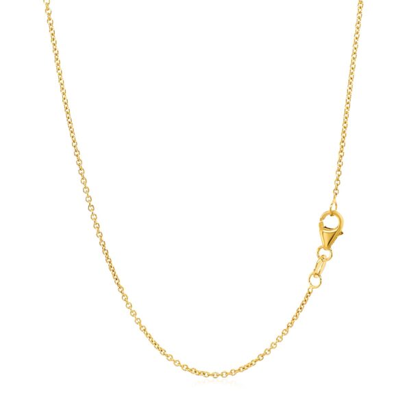 14k Yellow Gold Round Cable Link Chain 1.2mm - Image 3