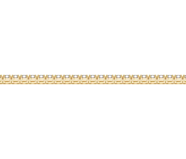 14k Yellow Gold Round Diamond Tennis Bracelet (3 cttw) - Image 3