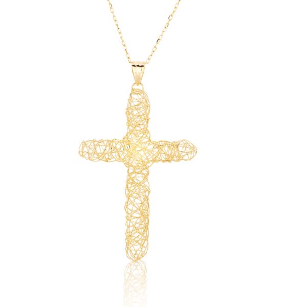 14K Yellow Gold Cross Pendant