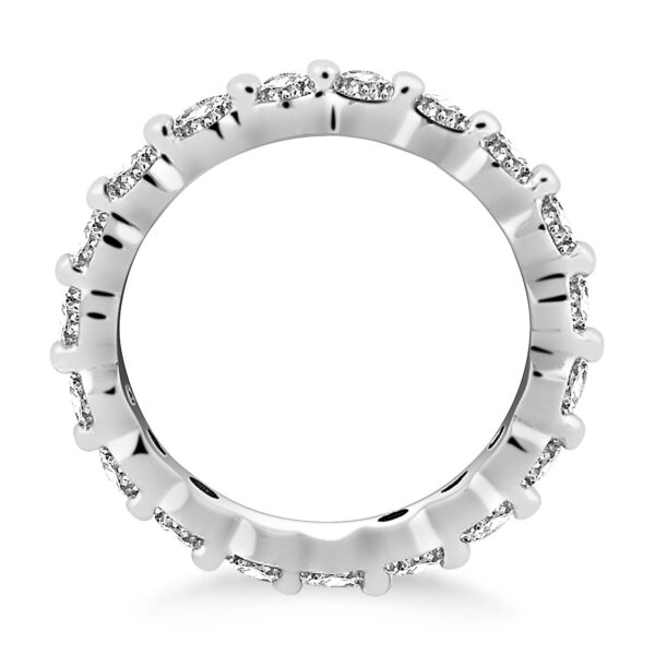 14k White Gold Common Prong Round Cut Diamond Eternity Ring - Image 2