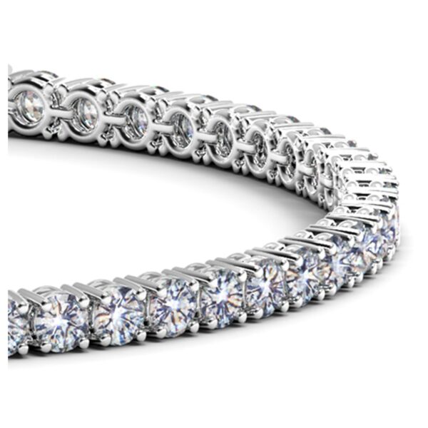 14k White Gold Round Diamond Tennis Bracelet (6 cttw) - Image 2