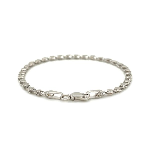 2.9mm 14k White Gold Heart Anklet - Image 3