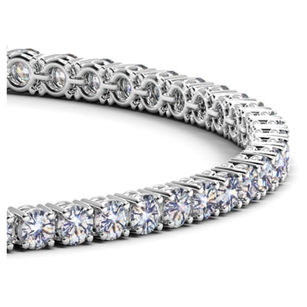 14k White Gold Round Diamond Tennis Bracelet (5 cttw) - Image 2