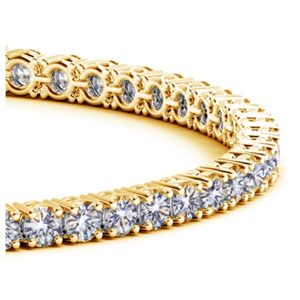 14k Yellow Gold Round Diamond Tennis Bracelet (6 cttw) - Image 2