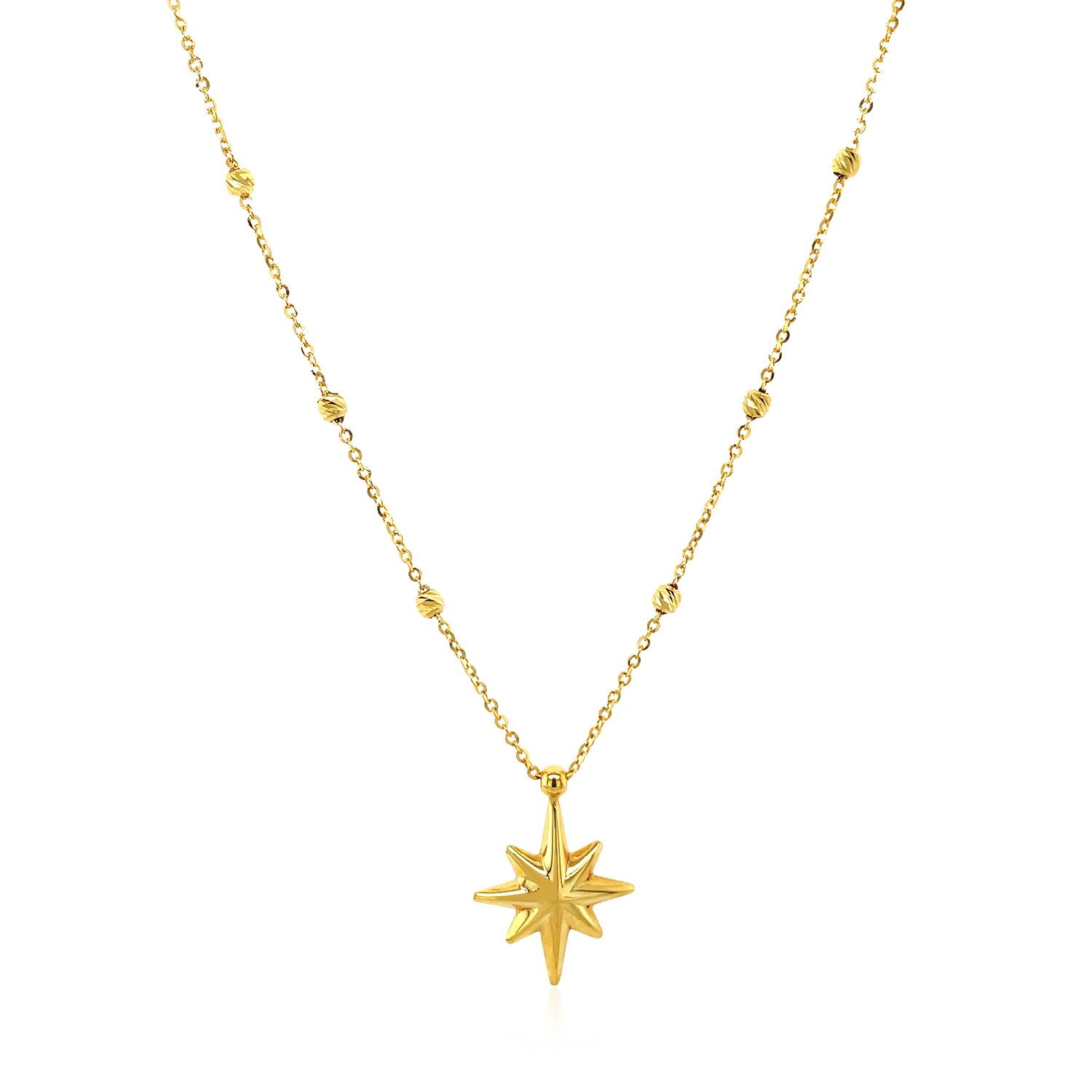 Eight Pointed Star Necklace - Jewelry Online Grau