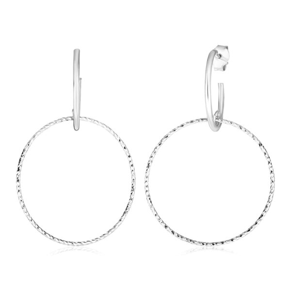 Sterling Silver Interlocking Circle Dangle Earrings