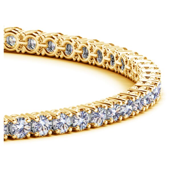 14k Yellow Gold Round Diamond Tennis Bracelet (5 cttw) - Image 2