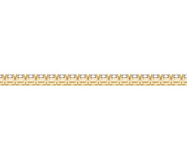 14k Yellow Gold Round Diamond Tennis Bracelet (5 cttw) - Image 3