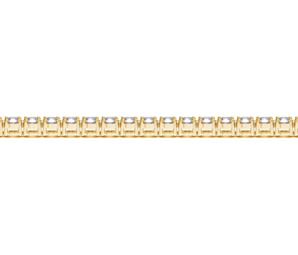 14k Yellow Gold Round Diamond Tennis Bracelet (10 cttw) - Image 3