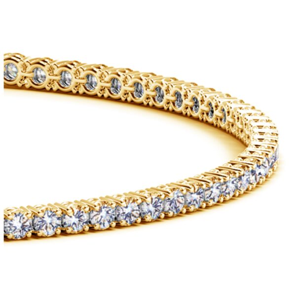 14k Yellow Gold Round Diamond Tennis Bracelet (2 cttw) - Image 2