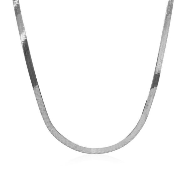 3.0mm 14k White Gold Super Flex Herringbone Chain - Image 2