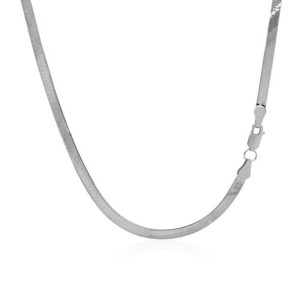 3.0mm 14k White Gold Super Flex Herringbone Chain - Image 3