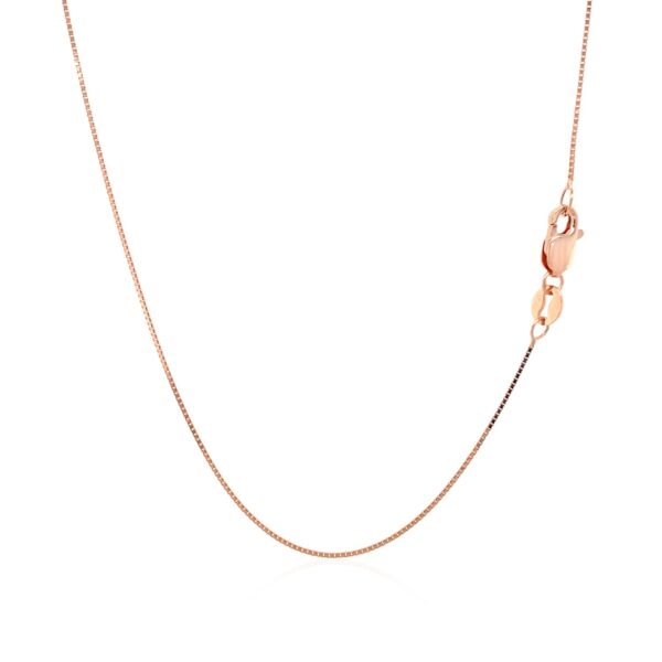 18k Rose Gold Classic Box Chain 0.6mm - Image 3