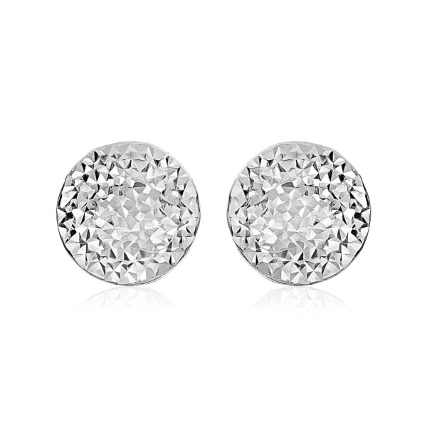 Sterling Silver Large Textured Circle Earrings