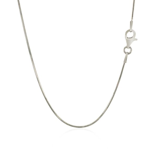 Sterling Silver Rhodium Plated Octagonal Snake Chain 0.9mm - Image 3