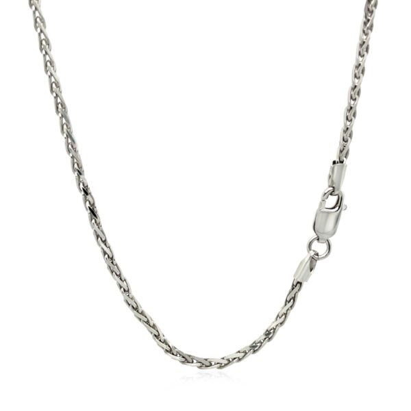 2.2mm Sterling Silver Rhodium Plated Wheat Chain - Image 3