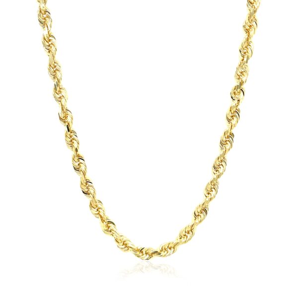 4.0mm 10k Yellow Gold Solid Diamond Cut Rope Chain - Image 2