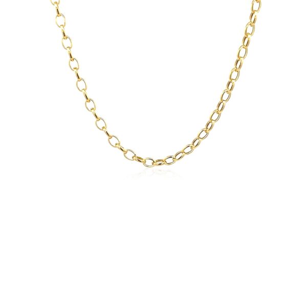 3.2mm 14k Yellow Gold Oval Rolo Chain - Image 2