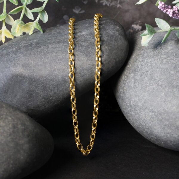 3.2mm 14k Yellow Gold Oval Rolo Chain - Image 3