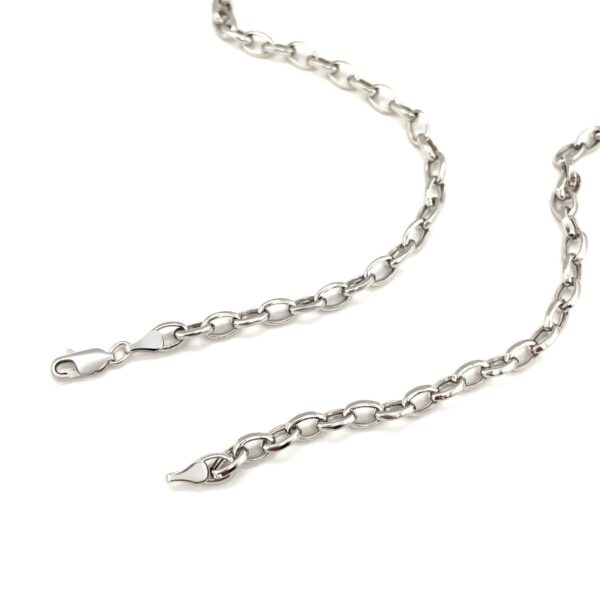 4.6mm 14k White Gold Oval Rolo Chain - Image 3