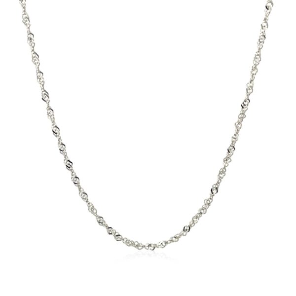 14k White Gold Singapore Chain 1.5mm - Image 2