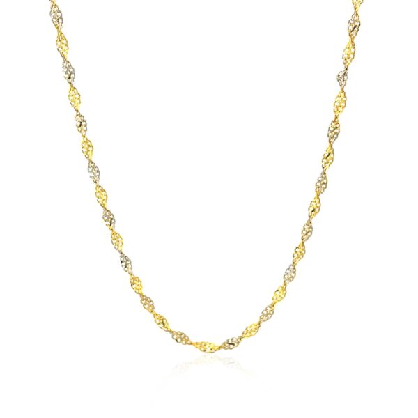 2.0mm 14k Two-Tone Gold Singapore Chain - Image 2