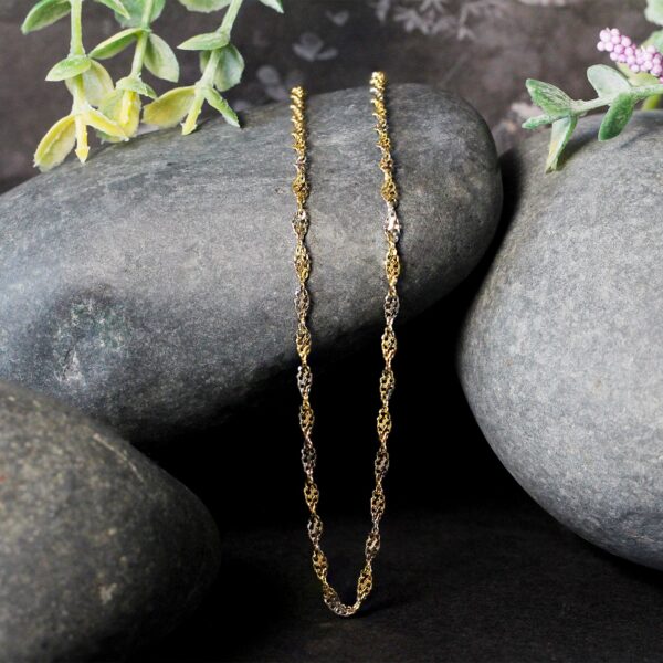 2.0mm 14k Two-Tone Gold Singapore Chain - Image 4