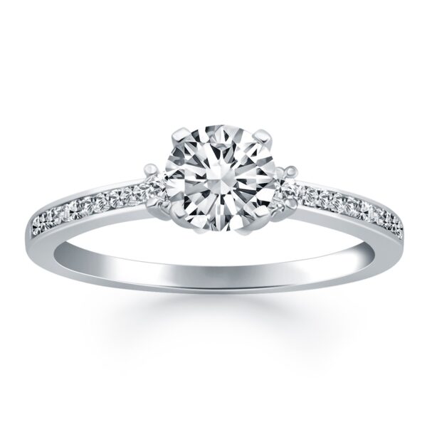 14k White Gold Diamond Accent Engagement Ring